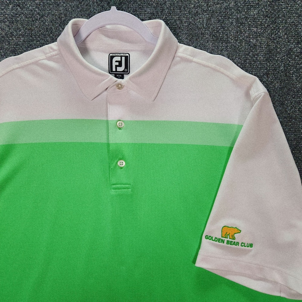 FootJoy Green Polo Shirt Mens Performance Athletic Fit Golden Bear Golf Club XXL